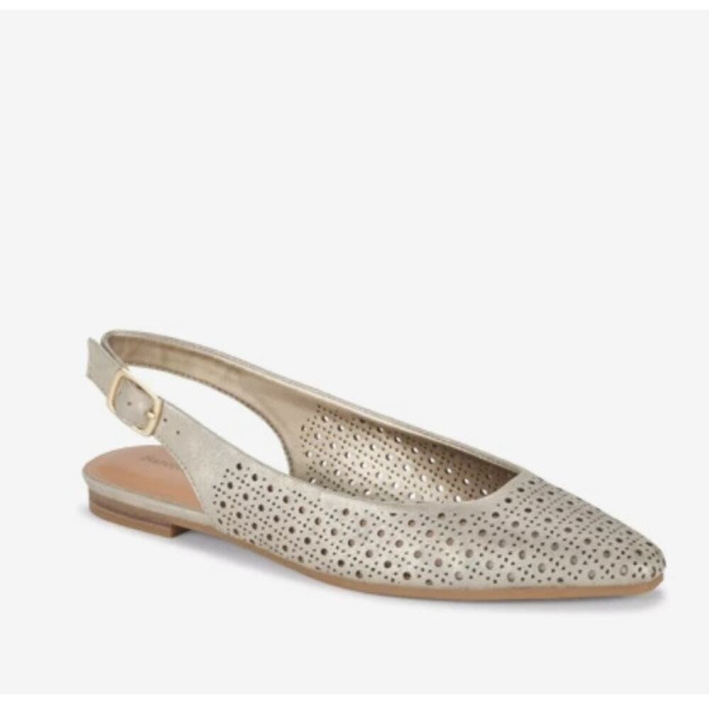 Women’s Baretraps Riva Slingback Flats Champagne Size 9 NIB
